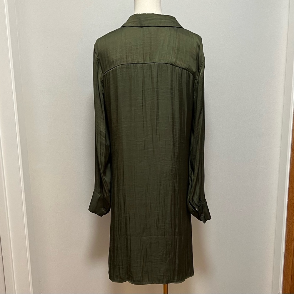 Steve Madden Olive Green Women's Satin Dress - Picture 4 of 7